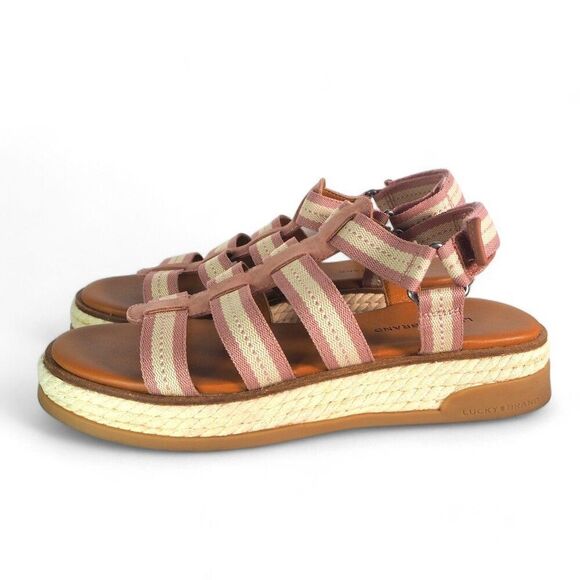 Lucky Brand Emliey Gladiator Strappy Platform Sandals "Antler" Women's 8.5M - Picture 2 of 10